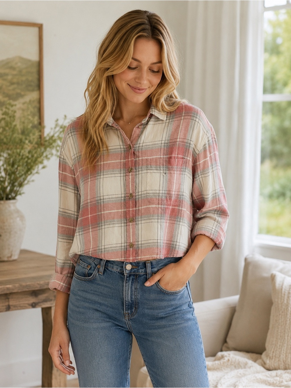 NWT American Eagle Boyfriend Fit Flannel